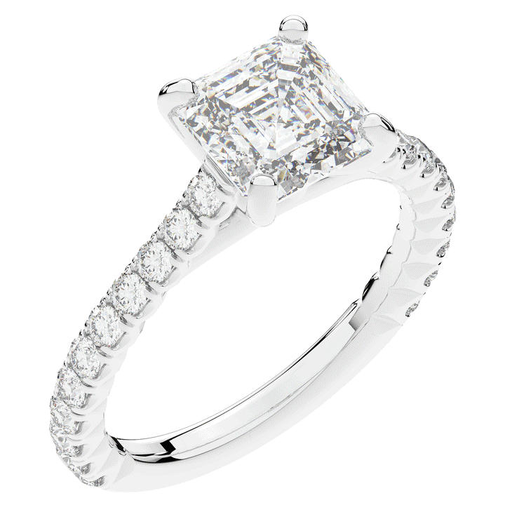 2.40CT.TW ASSCHER LAB DIAMOND ENGAGEMENT RING - Nazarelle