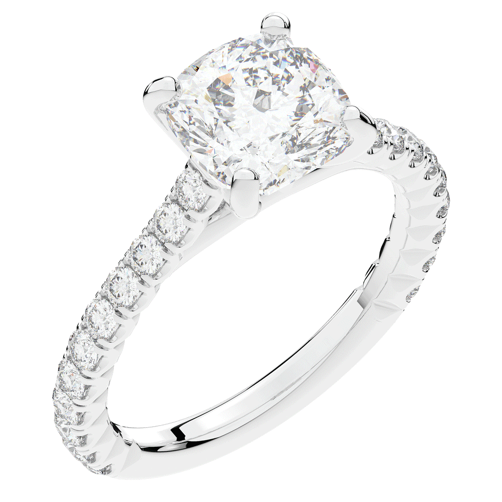 2.40CT.TW CUSHION LAB DIAMOND ENGAGEMENT RING - Nazarelle
