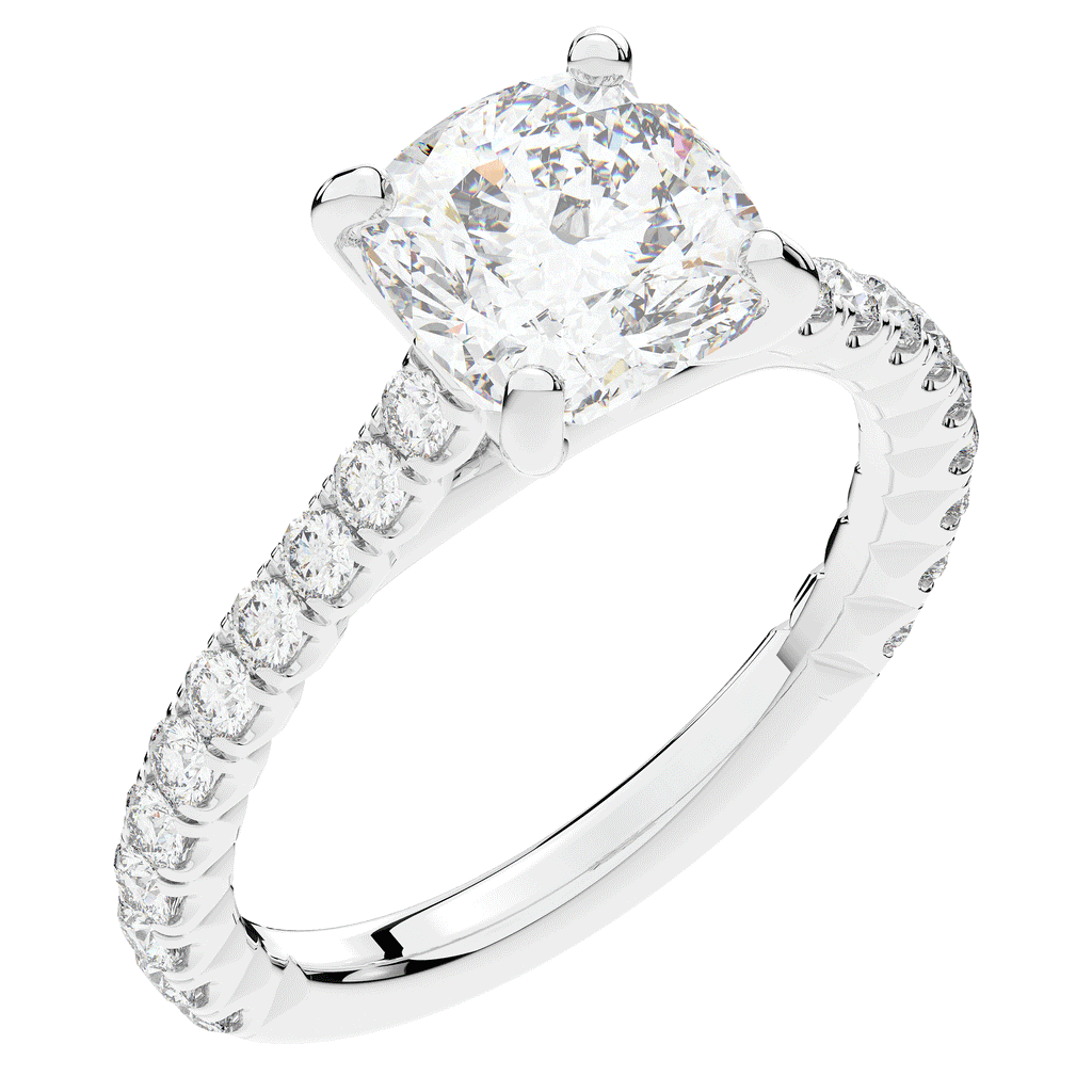 2.40CT.TW CUSHION LAB DIAMOND ENGAGEMENT RING - Nazarelle