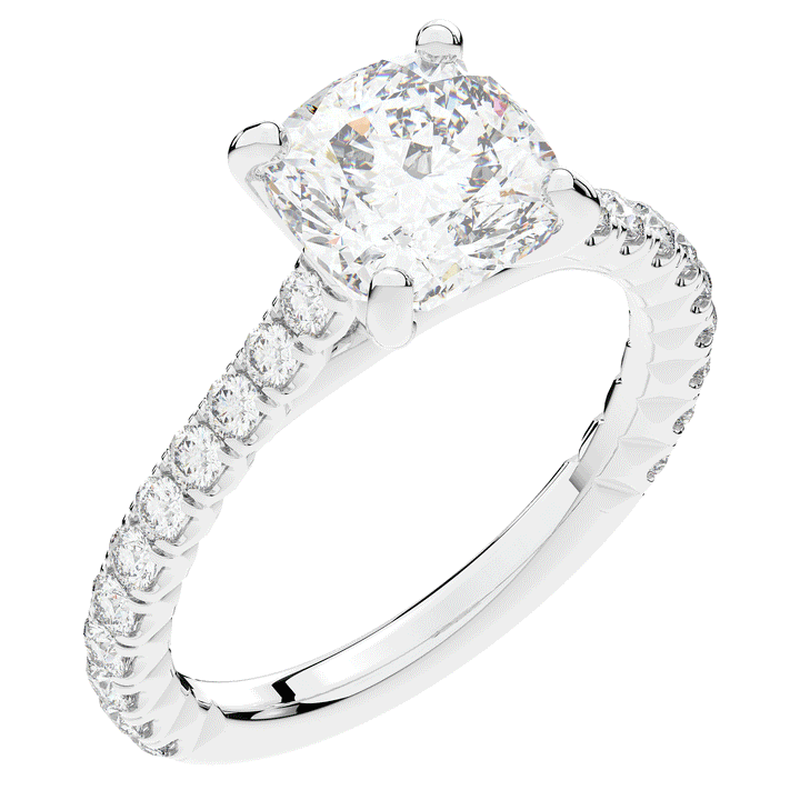2.40CT.TW CUSHION LAB DIAMOND ENGAGEMENT RING - Nazarelle