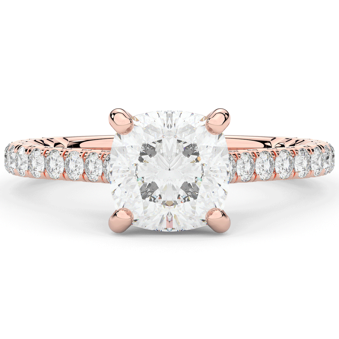 2.40CT.TW CUSHION LAB DIAMOND ENGAGEMENT RING - Nazarelle
