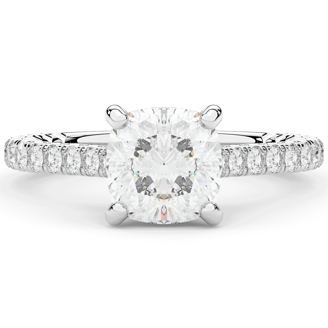 2.40CT.TW CUSHION LAB DIAMOND ENGAGEMENT RING - Nazarelle