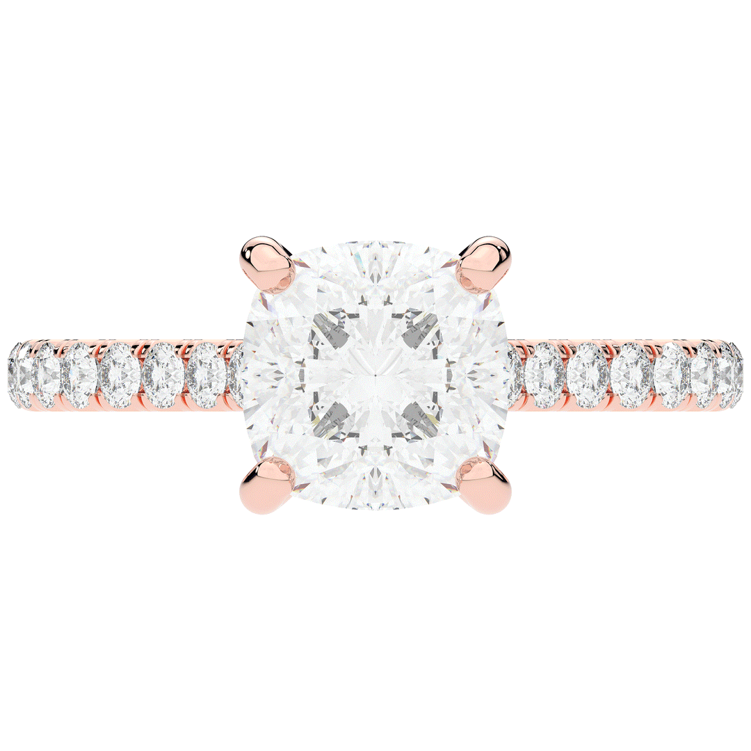 2.40CT.TW CUSHION LAB DIAMOND ENGAGEMENT RING - Nazarelle