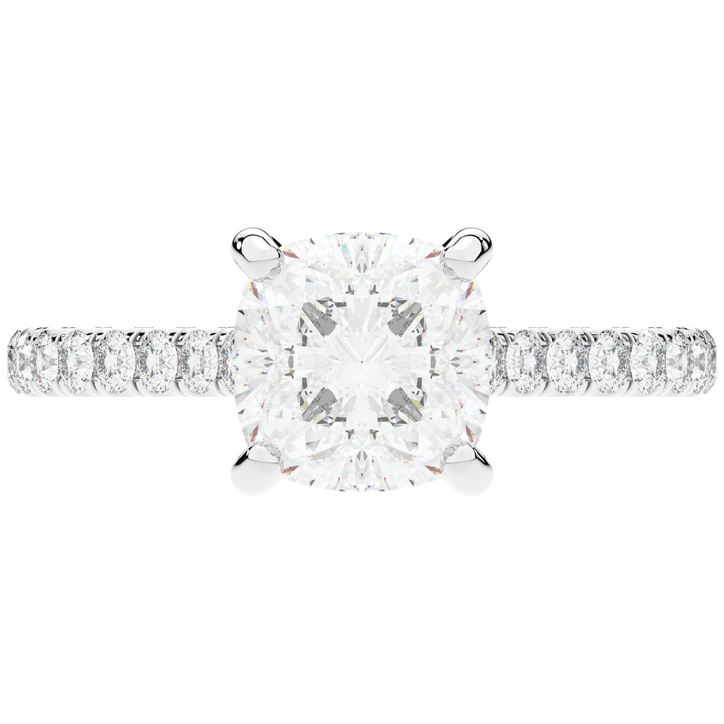 2.40CT.TW CUSHION LAB DIAMOND ENGAGEMENT RING - Nazarelle