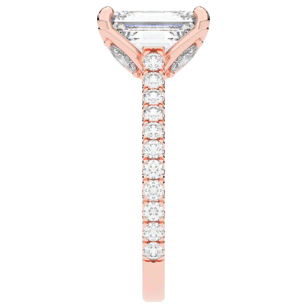 2.70CT.TW EMERALD CUT LAB DIAMOND SOLITAIRE ENGAGEMENT RING - Nazarelle
