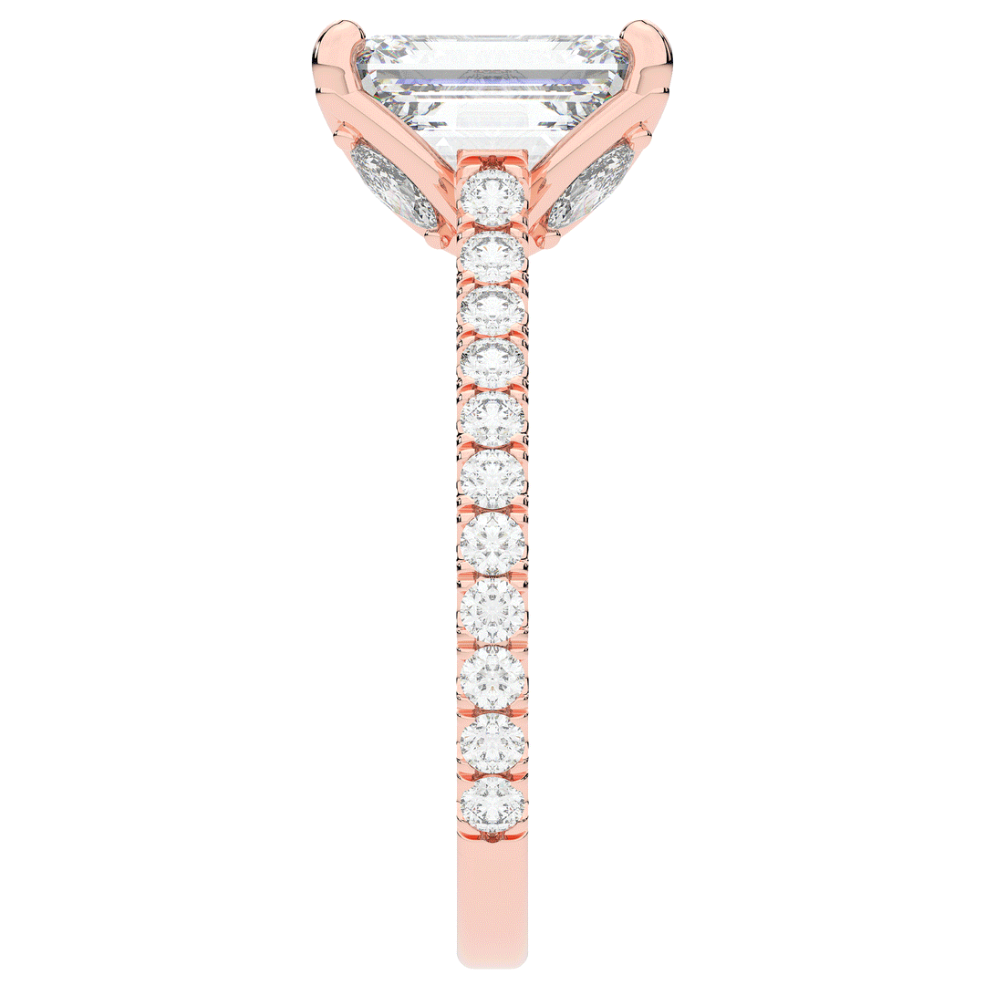2.70CT.TW EMERALD CUT LAB DIAMOND SOLITAIRE ENGAGEMENT RING - Nazarelle