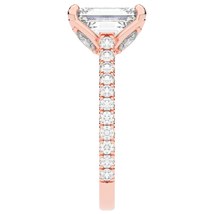 2.70CT.TW EMERALD CUT LAB DIAMOND SOLITAIRE ENGAGEMENT RING - Nazarelle