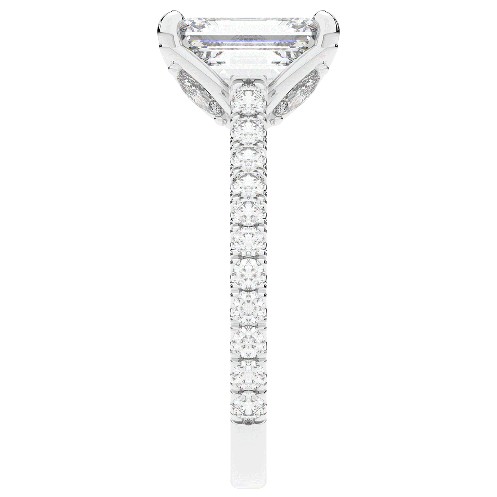 2.70CT.TW EMERALD CUT LAB DIAMOND SOLITAIRE ENGAGEMENT RING - Nazarelle