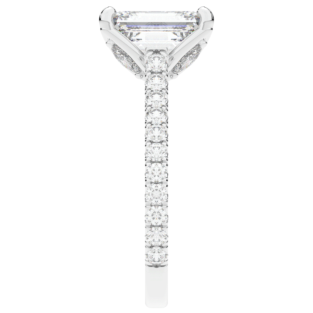 2.70CT.TW EMERALD CUT LAB DIAMOND SOLITAIRE ENGAGEMENT RING - Nazarelle