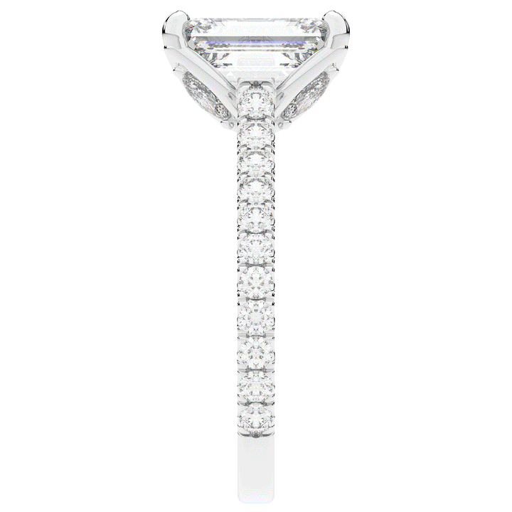 2.70CT.TW EMERALD CUT LAB DIAMOND SOLITAIRE ENGAGEMENT RING - Nazarelle