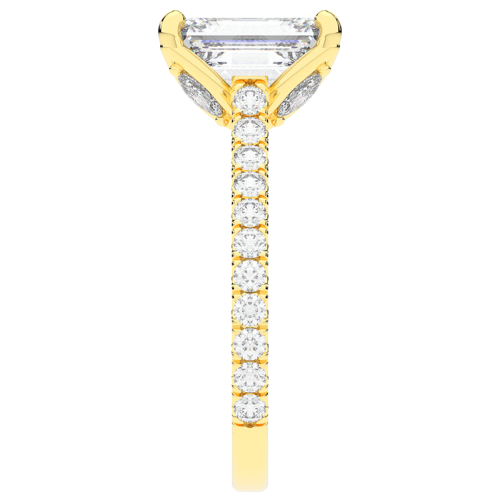 2.70CT.TW EMERALD CUT LAB DIAMOND SOLITAIRE ENGAGEMENT RING - Nazarelle