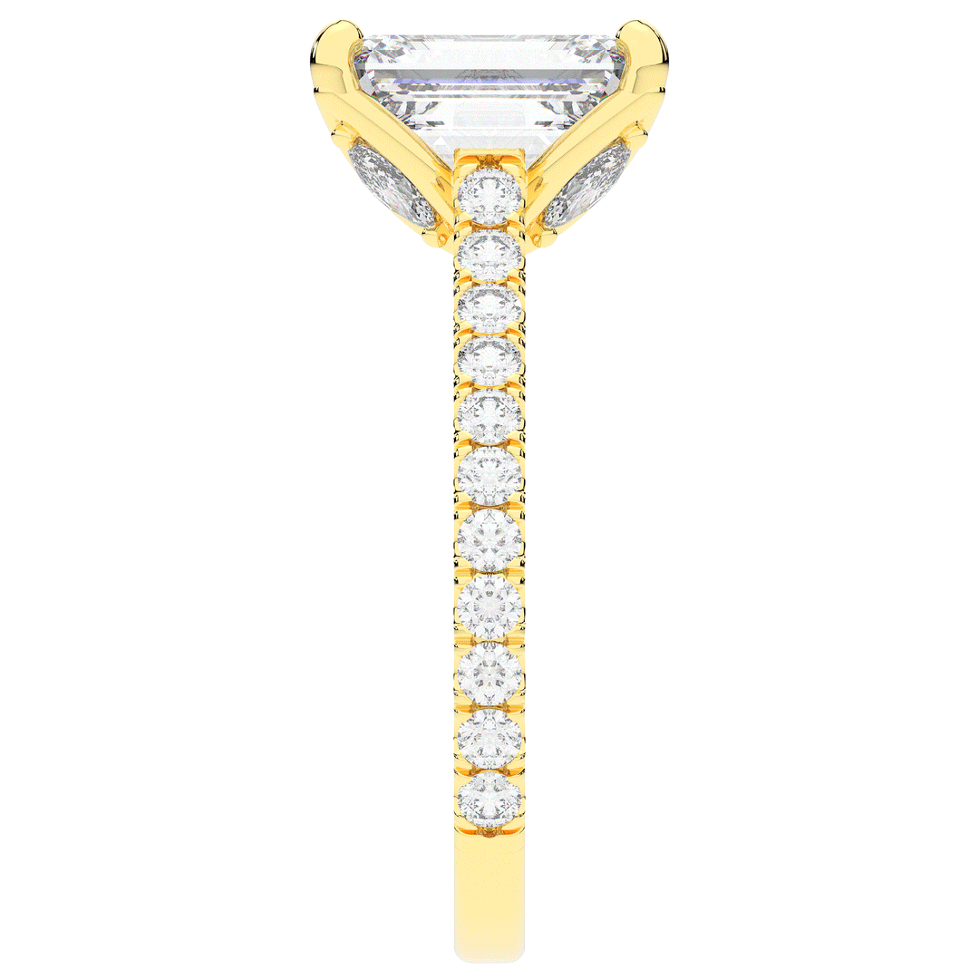 2.70CT.TW EMERALD CUT LAB DIAMOND SOLITAIRE ENGAGEMENT RING - Nazarelle
