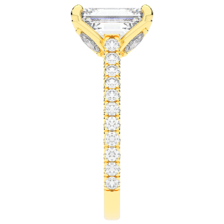 2.70CT.TW EMERALD CUT LAB DIAMOND SOLITAIRE ENGAGEMENT RING - Nazarelle