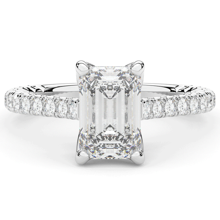 2.70CT.TW EMERALD CUT LAB DIAMOND SOLITAIRE ENGAGEMENT RING - Nazarelle