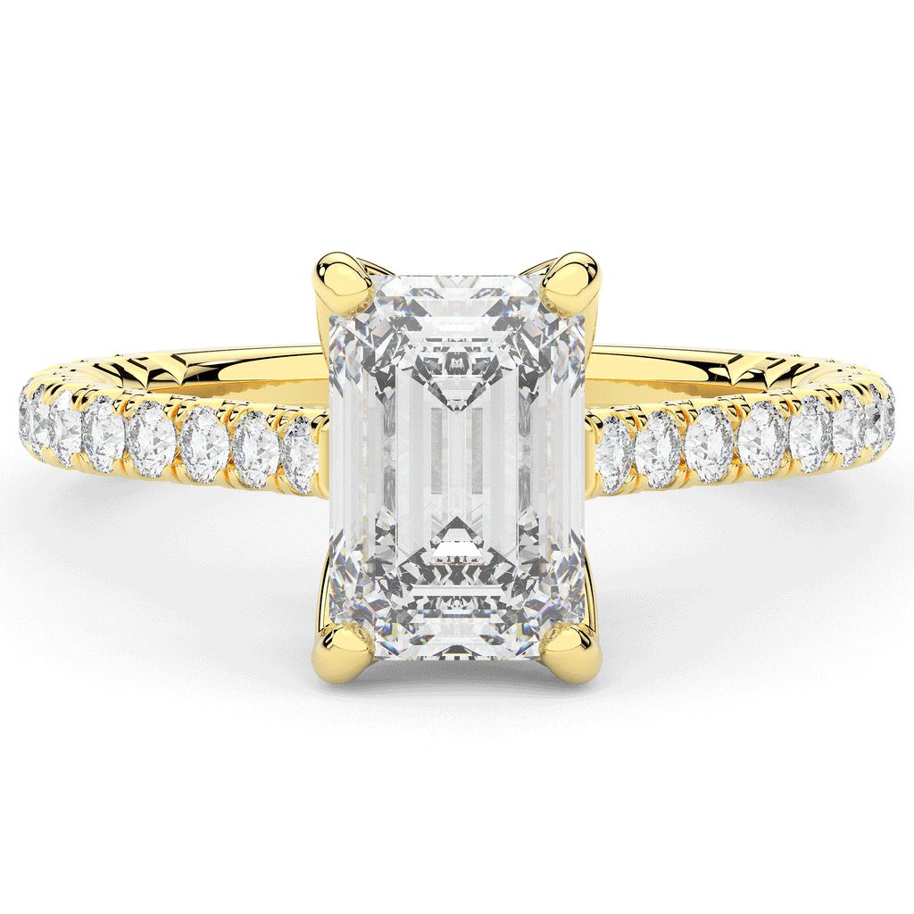2.70CT.TW EMERALD CUT LAB DIAMOND SOLITAIRE ENGAGEMENT RING - Nazarelle