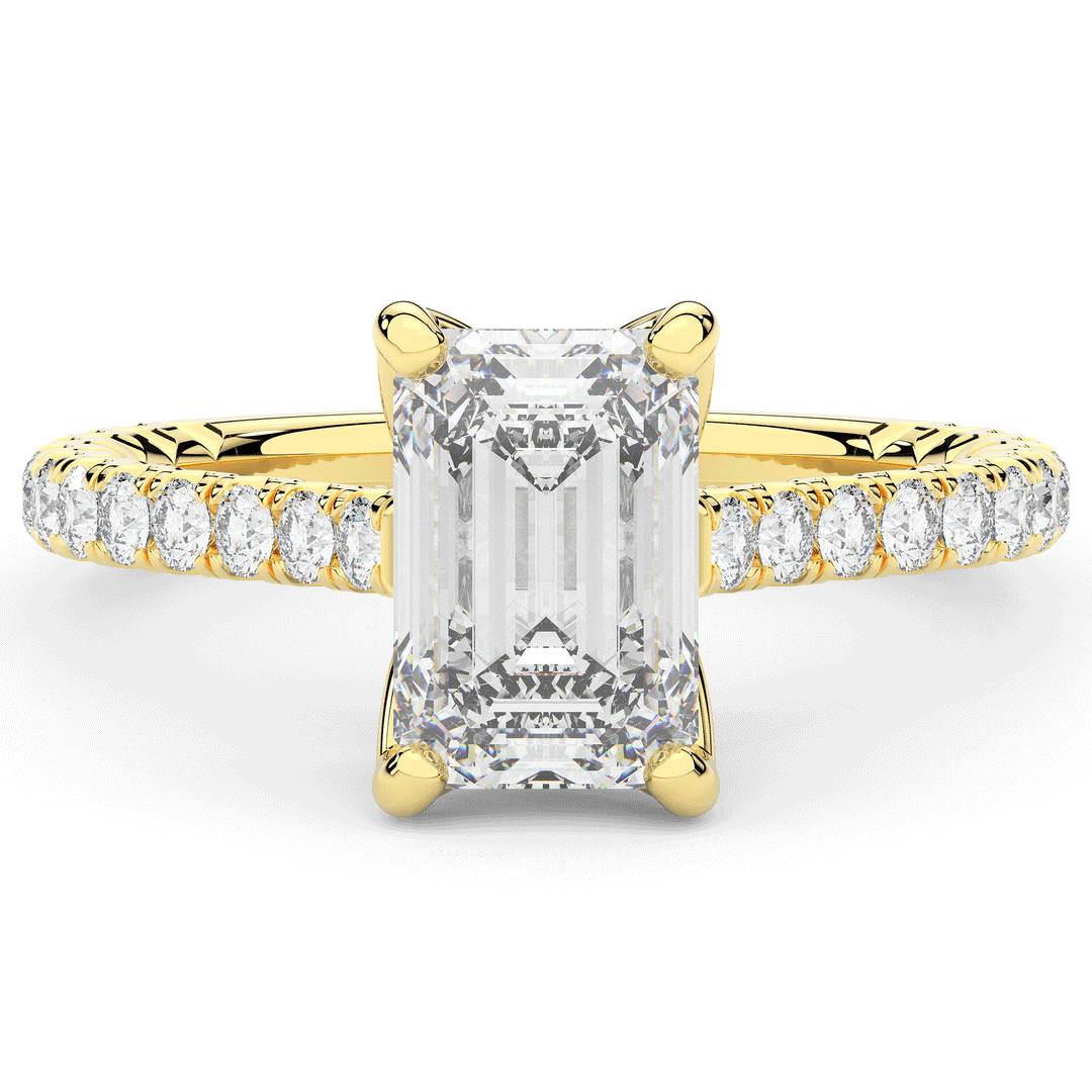 2.70CT.TW EMERALD CUT LAB DIAMOND SOLITAIRE ENGAGEMENT RING - Nazarelle