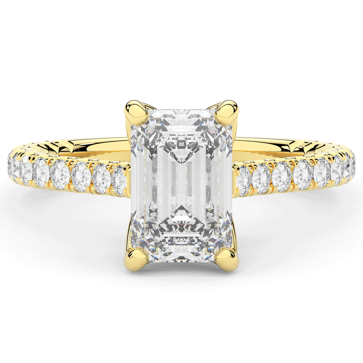 2.70CT.TW EMERALD CUT LAB DIAMOND SOLITAIRE ENGAGEMENT RING - Nazarelle