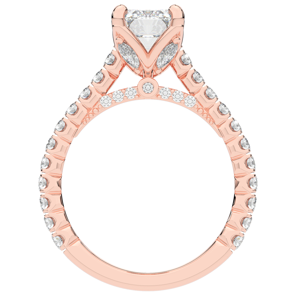 2.70CT.TW EMERALD CUT LAB DIAMOND SOLITAIRE ENGAGEMENT RING - Nazarelle