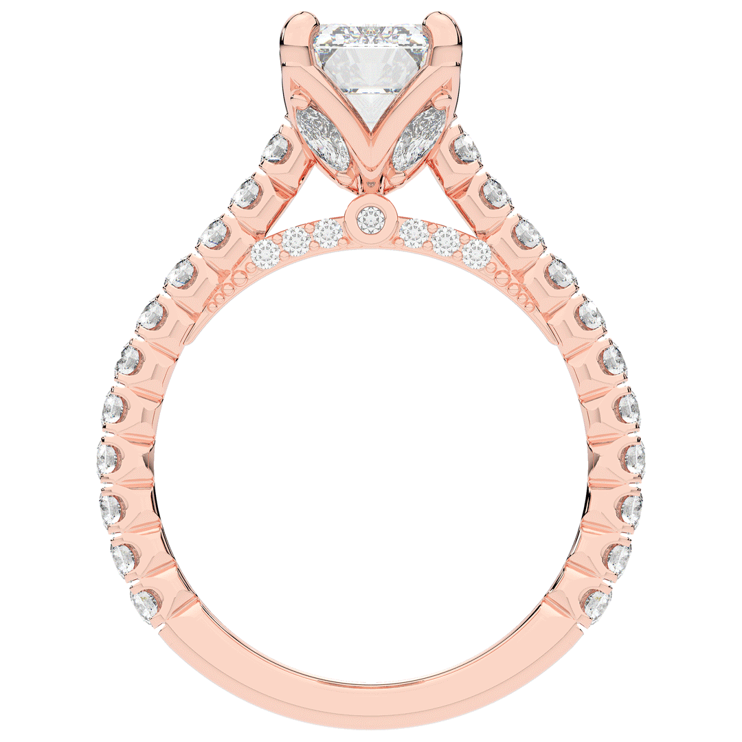 2.70CT.TW EMERALD CUT LAB DIAMOND SOLITAIRE ENGAGEMENT RING - Nazarelle