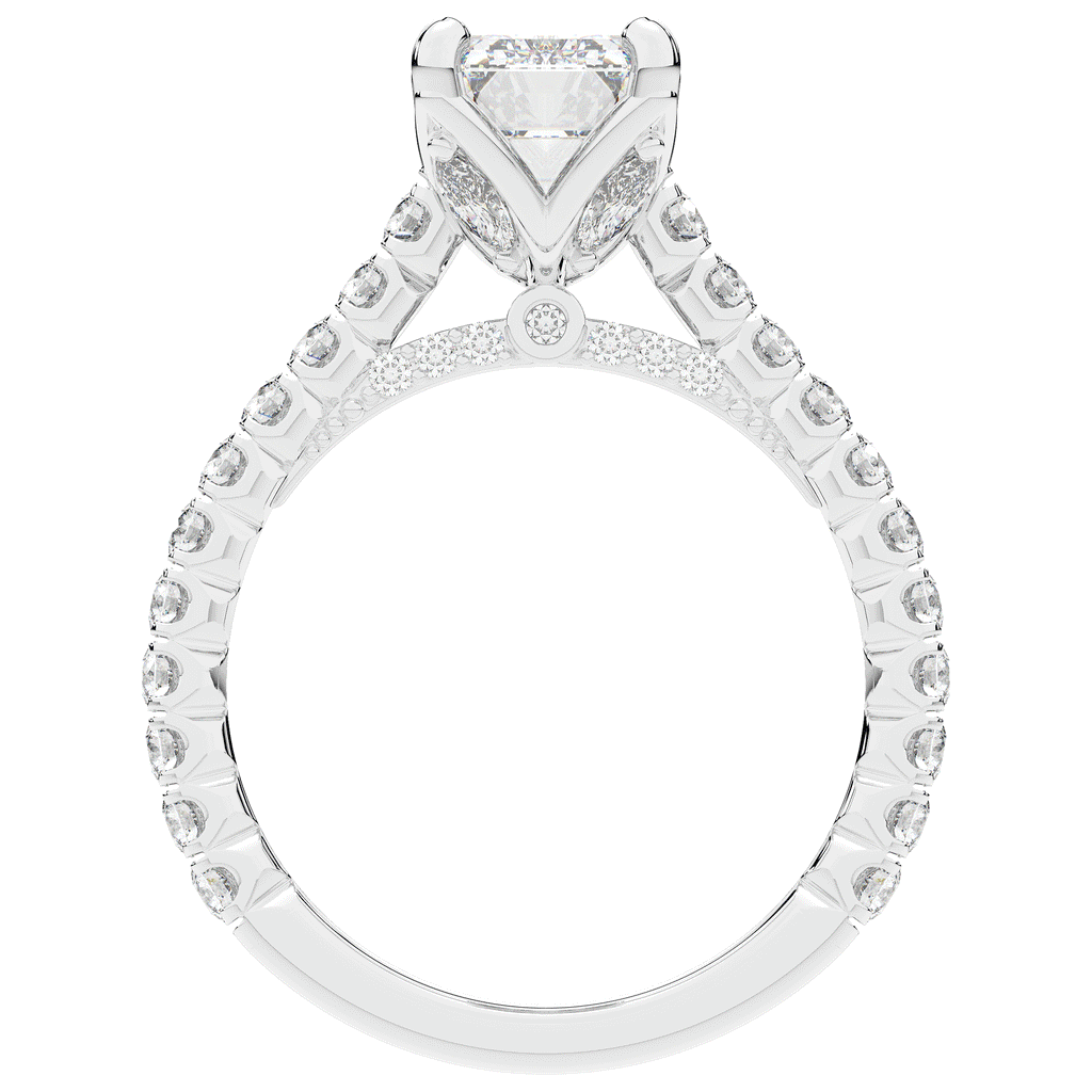 2.70CT.TW EMERALD CUT LAB DIAMOND SOLITAIRE ENGAGEMENT RING - Nazarelle