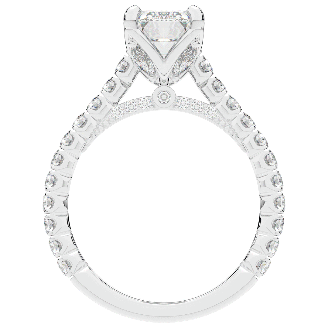 2.70CT.TW EMERALD CUT LAB DIAMOND SOLITAIRE ENGAGEMENT RING - Nazarelle