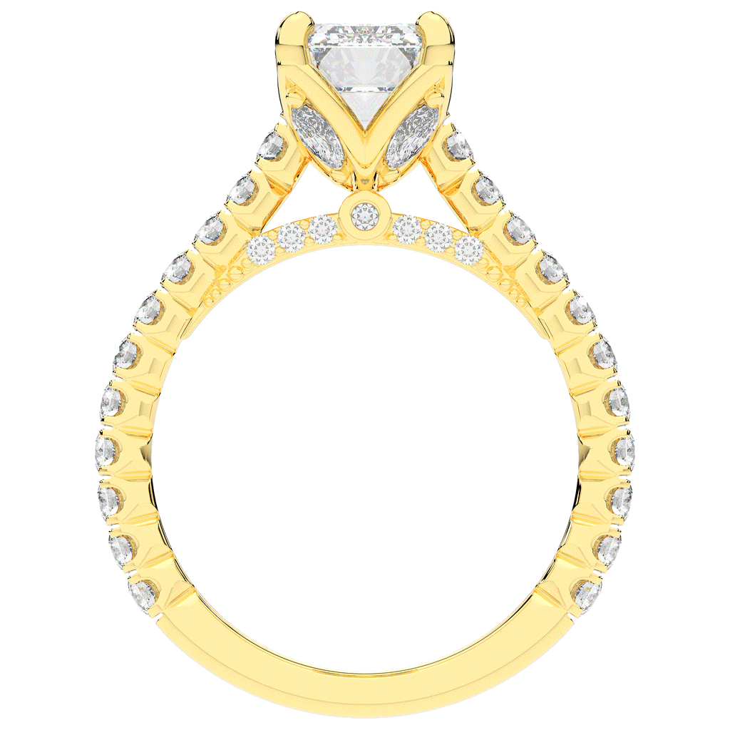 2.70CT.TW EMERALD CUT LAB DIAMOND SOLITAIRE ENGAGEMENT RING - Nazarelle