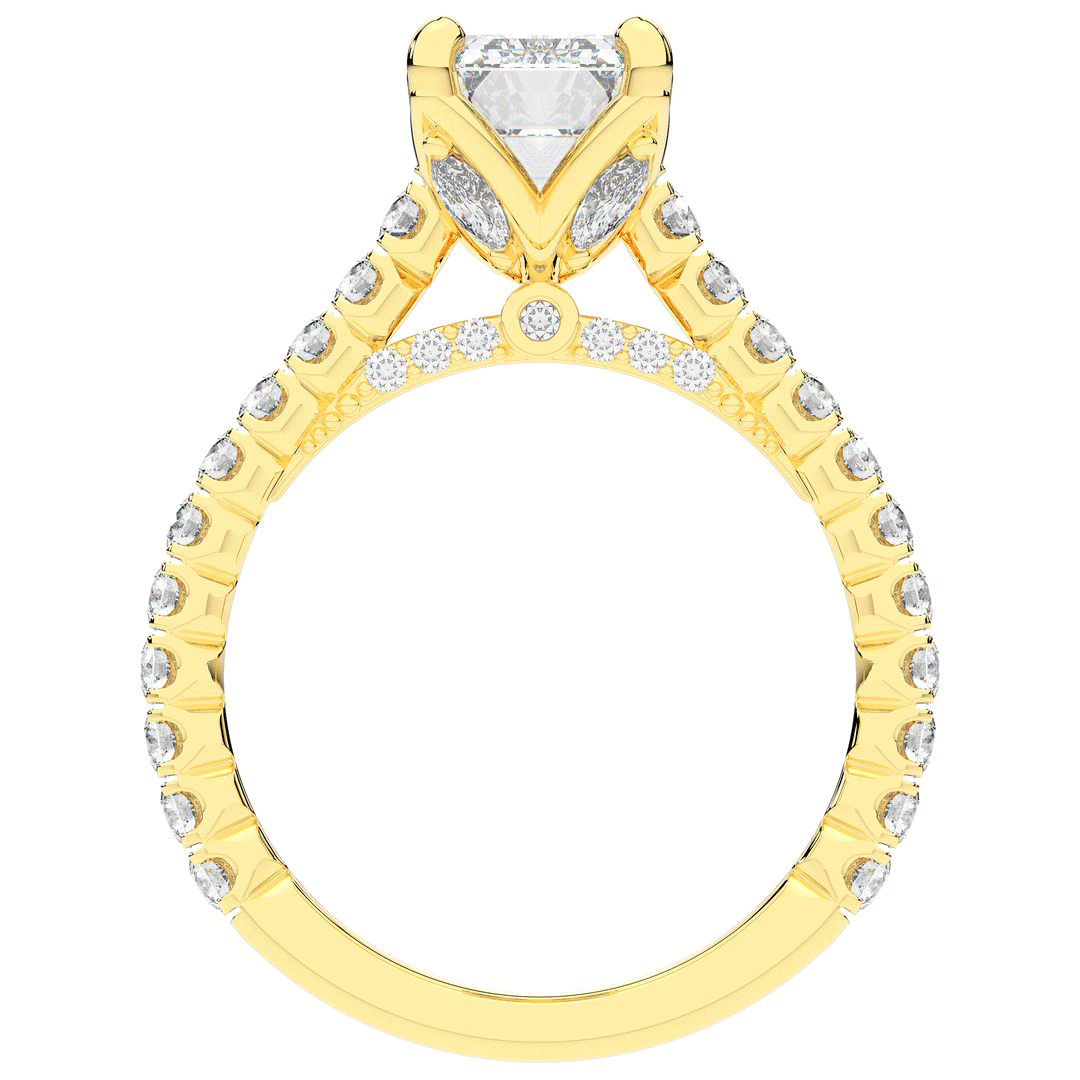 2.70CT.TW EMERALD CUT LAB DIAMOND SOLITAIRE ENGAGEMENT RING - Nazarelle