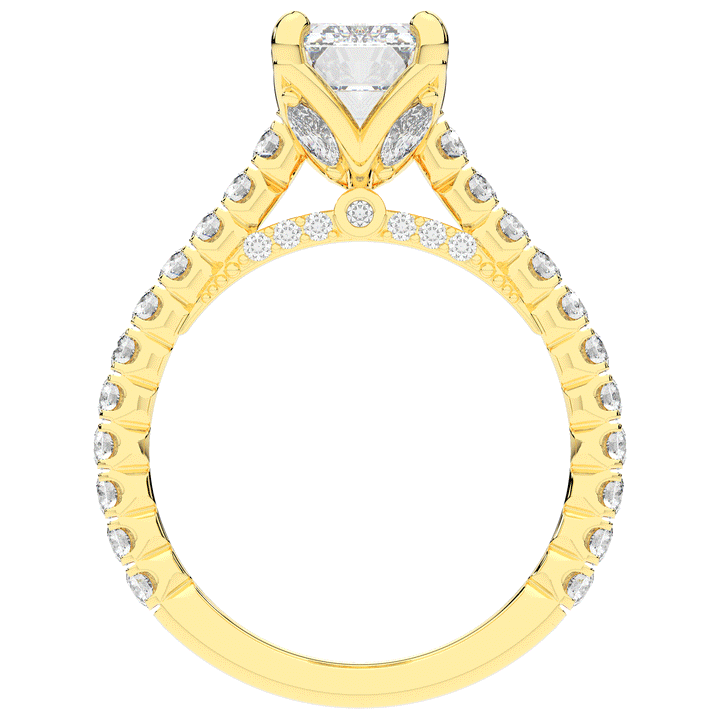 2.70CT.TW EMERALD CUT LAB DIAMOND SOLITAIRE ENGAGEMENT RING - Nazarelle