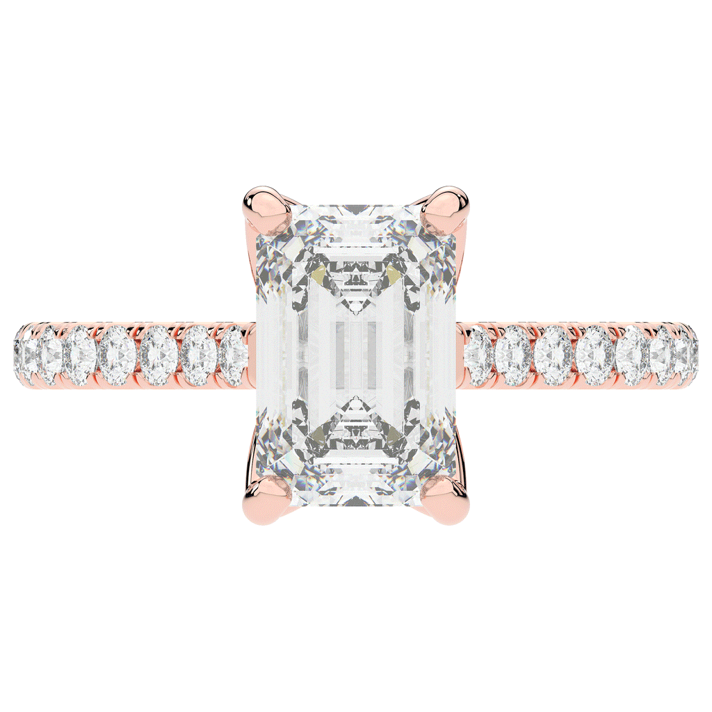 2.70CT.TW EMERALD CUT LAB DIAMOND SOLITAIRE ENGAGEMENT RING - Nazarelle