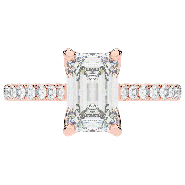 2.70CT.TW EMERALD CUT LAB DIAMOND SOLITAIRE ENGAGEMENT RING - Nazarelle