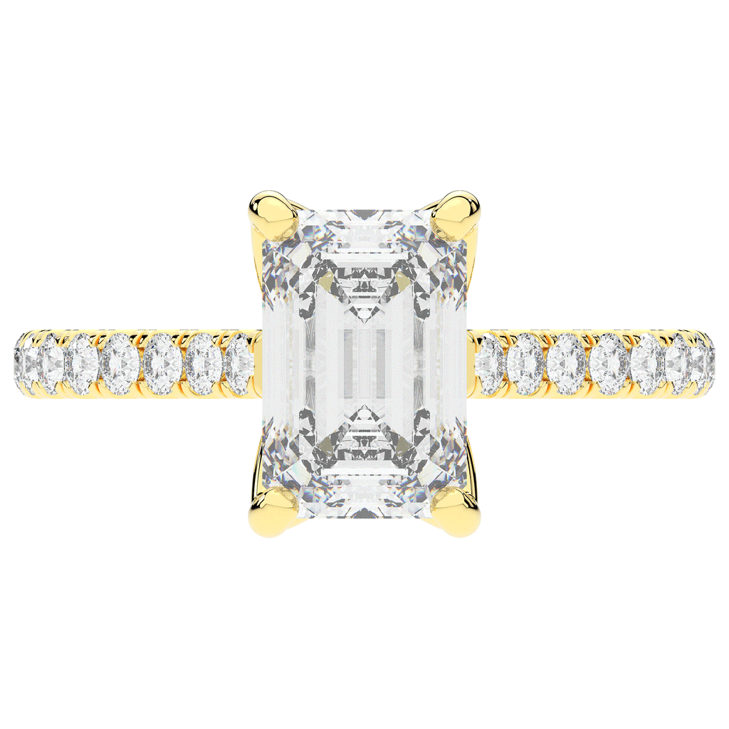 2.70CT.TW EMERALD CUT LAB DIAMOND SOLITAIRE ENGAGEMENT RING - Nazarelle