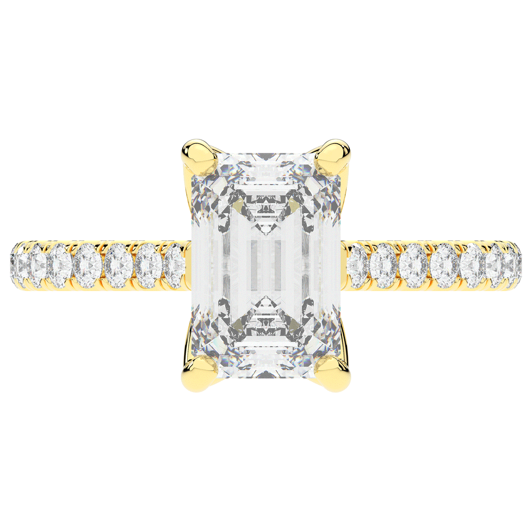2.70CT.TW EMERALD CUT LAB DIAMOND SOLITAIRE ENGAGEMENT RING - Nazarelle
