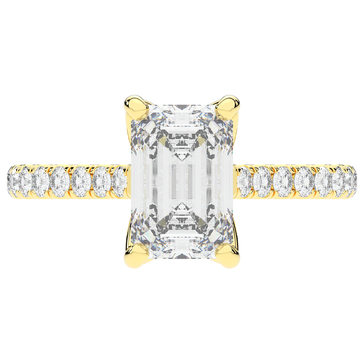 2.70CT.TW EMERALD CUT LAB DIAMOND SOLITAIRE ENGAGEMENT RING - Nazarelle