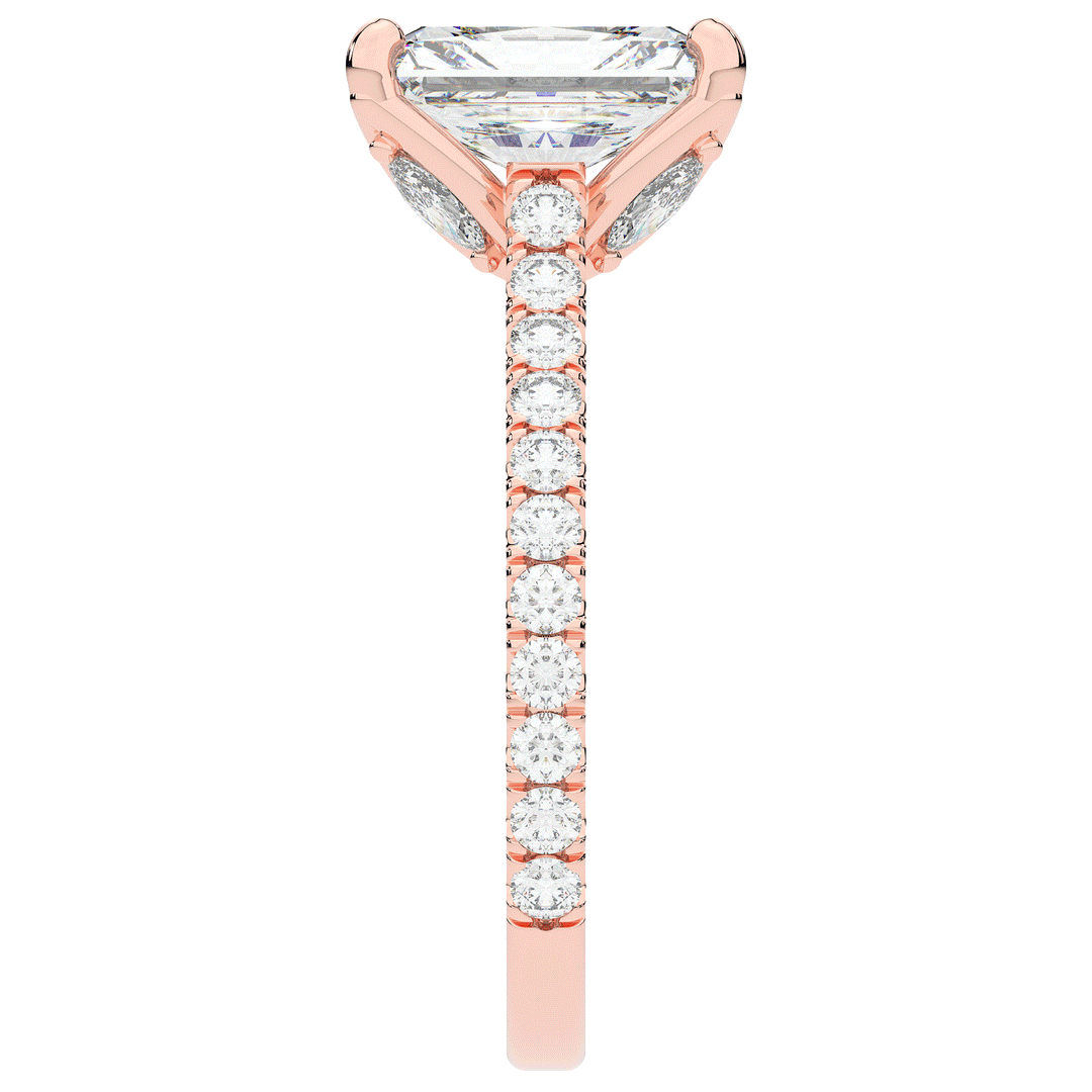 2.70CT.TW RADIANT LAB DIAMOND SOLITAIRE ENGAGEMENT RING - Nazarelle