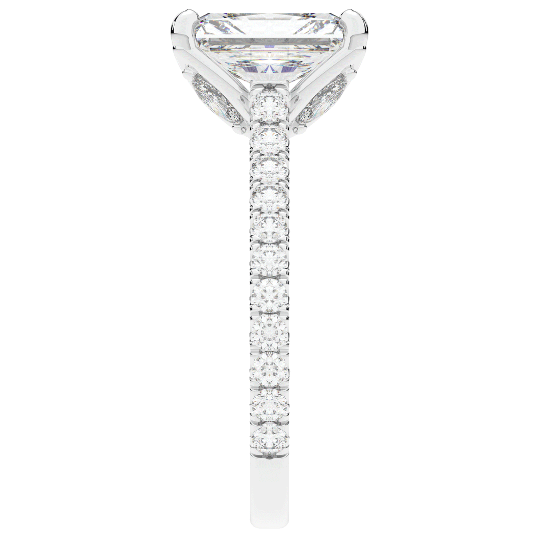 2.70CT.TW RADIANT LAB DIAMOND SOLITAIRE ENGAGEMENT RING - Nazarelle