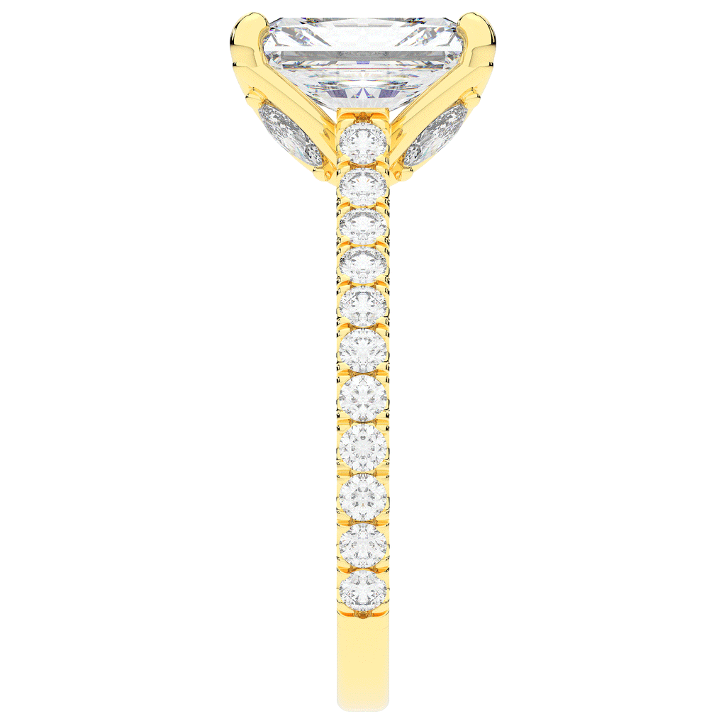 2.70CT.TW RADIANT LAB DIAMOND SOLITAIRE ENGAGEMENT RING - Nazarelle