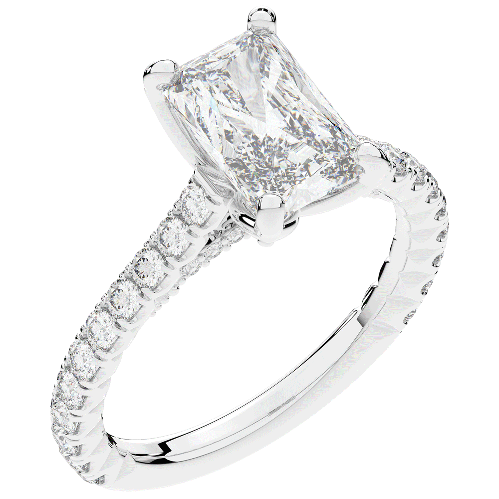 2.70CT.TW RADIANT LAB DIAMOND SOLITAIRE ENGAGEMENT RING - Nazarelle