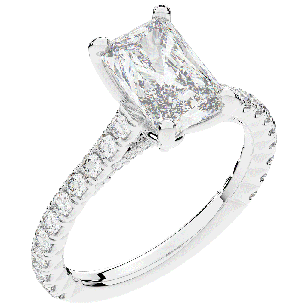 2.70CT.TW RADIANT LAB DIAMOND SOLITAIRE ENGAGEMENT RING - Nazarelle