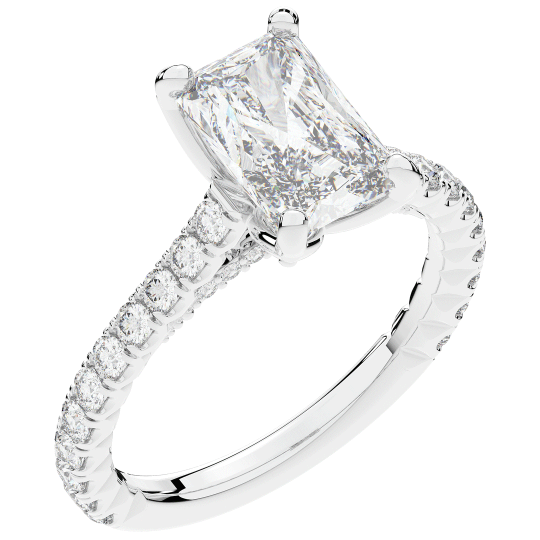 2.70CT.TW RADIANT LAB DIAMOND SOLITAIRE ENGAGEMENT RING - Nazarelle