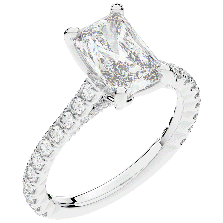 2.70CT.TW RADIANT LAB DIAMOND SOLITAIRE ENGAGEMENT RING - Nazarelle