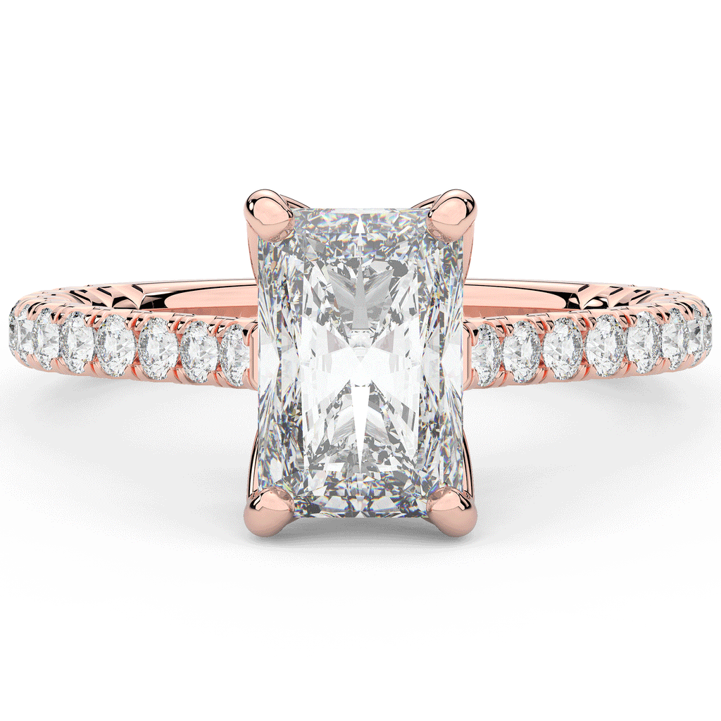 2.70CT.TW RADIANT LAB DIAMOND SOLITAIRE ENGAGEMENT RING - Nazarelle