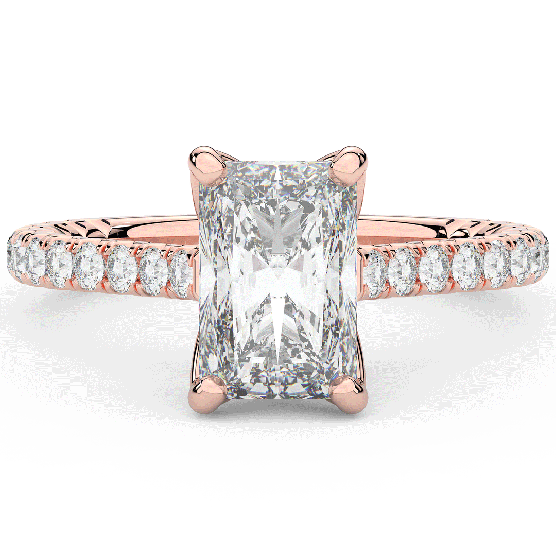 2.70CT.TW RADIANT LAB DIAMOND SOLITAIRE ENGAGEMENT RING - Nazarelle
