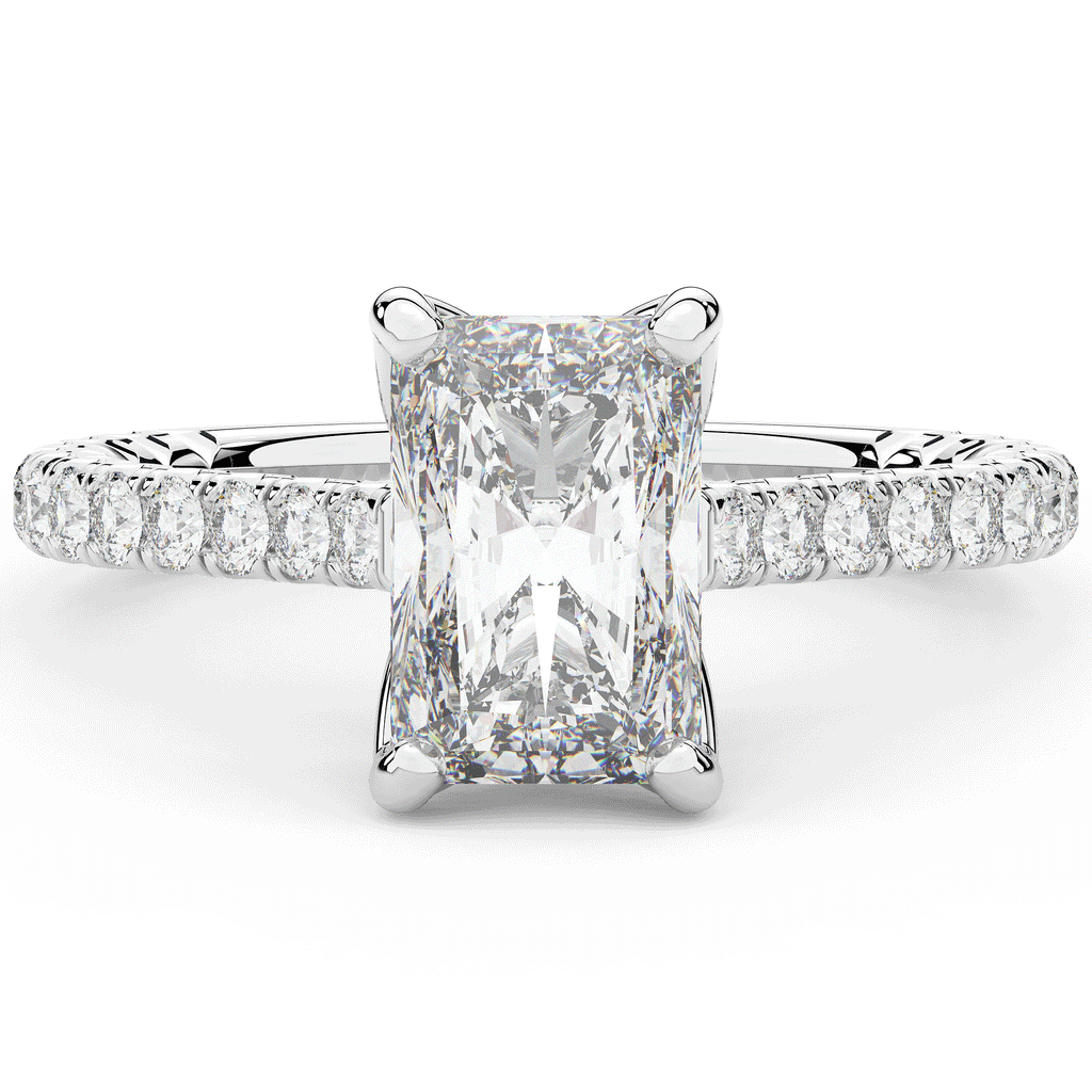 2.70CT.TW RADIANT LAB DIAMOND SOLITAIRE ENGAGEMENT RING - Nazarelle