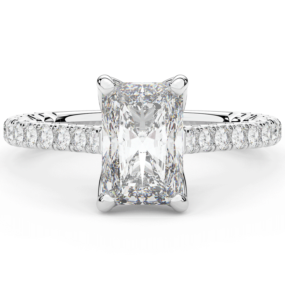 2.70CT.TW RADIANT LAB DIAMOND SOLITAIRE ENGAGEMENT RING - Nazarelle