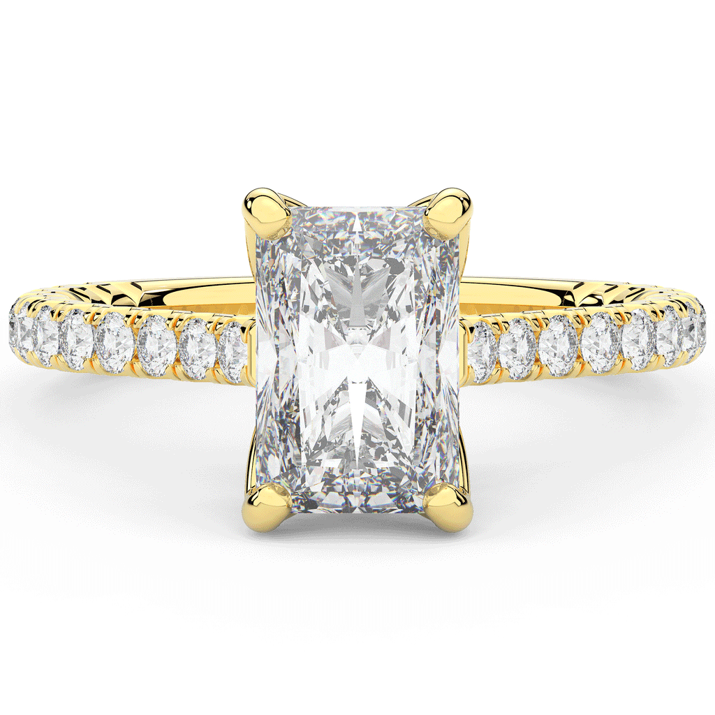 2.70CT.TW RADIANT LAB DIAMOND SOLITAIRE ENGAGEMENT RING - Nazarelle