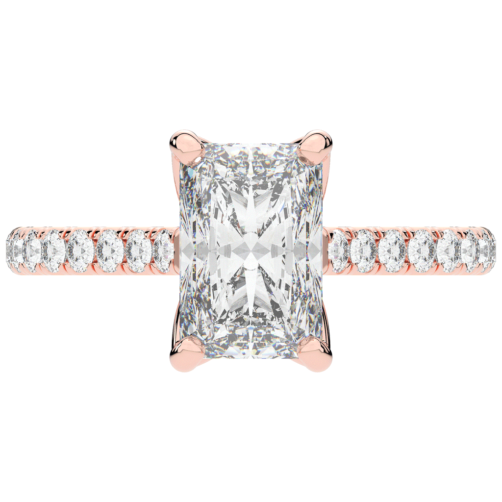2.70CT.TW RADIANT LAB DIAMOND SOLITAIRE ENGAGEMENT RING - Nazarelle