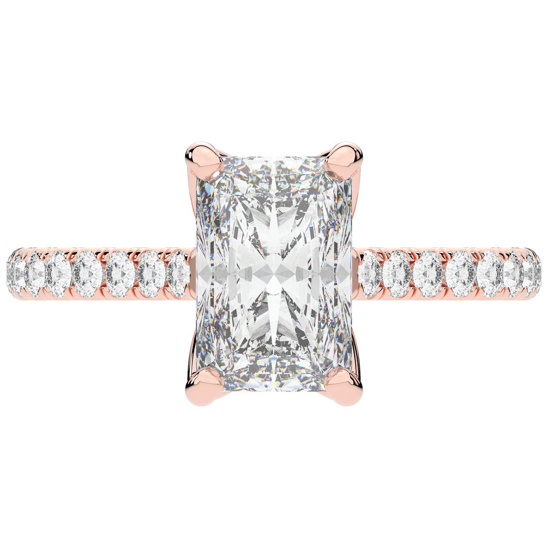 2.70CT.TW RADIANT LAB DIAMOND SOLITAIRE ENGAGEMENT RING - Nazarelle