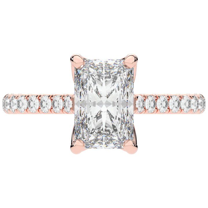 2.70CT.TW RADIANT LAB DIAMOND SOLITAIRE ENGAGEMENT RING - Nazarelle