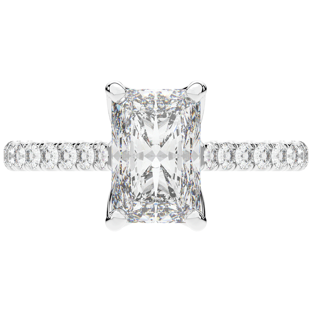 2.70CT.TW RADIANT LAB DIAMOND SOLITAIRE ENGAGEMENT RING - Nazarelle