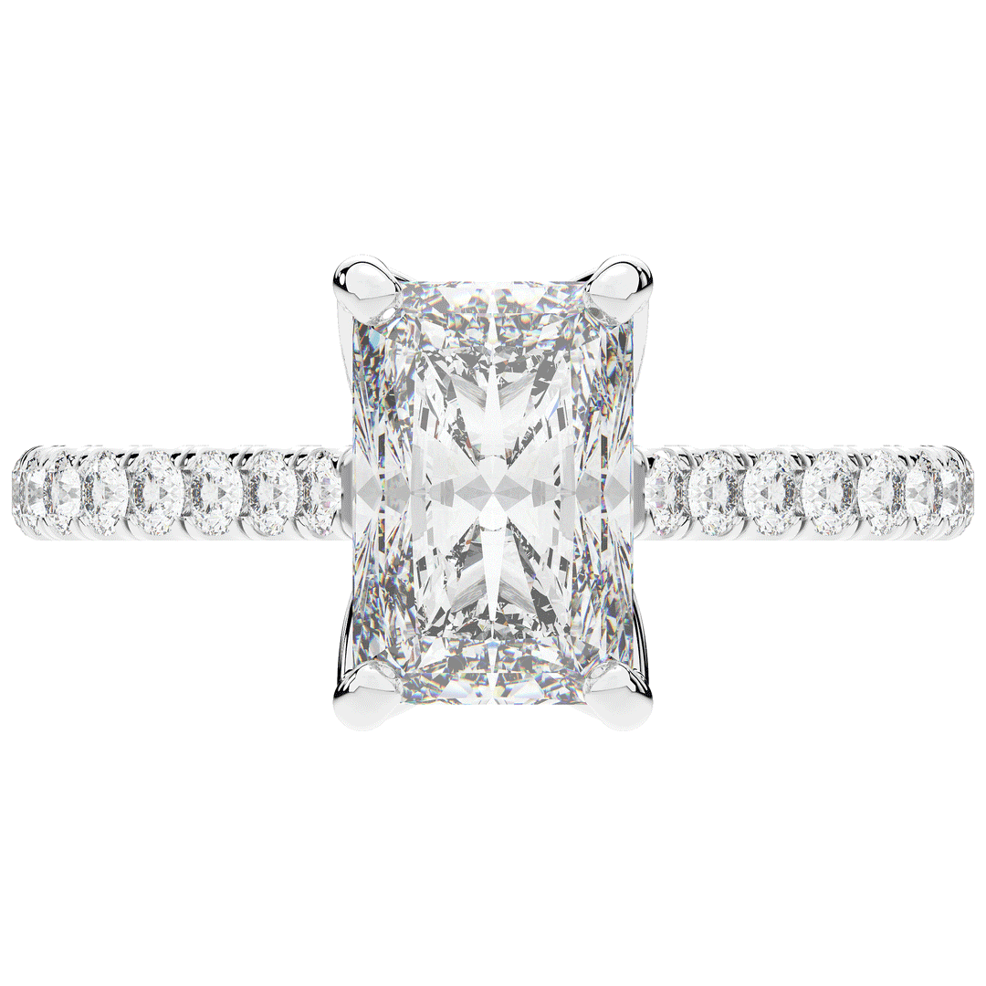 2.70CT.TW RADIANT LAB DIAMOND SOLITAIRE ENGAGEMENT RING - Nazarelle